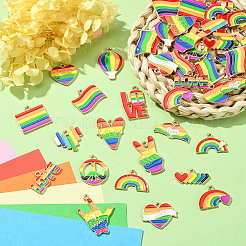 Подвески из сплава с эмалью в стиле радуги&nbsp;FIND-CJC0004-43G