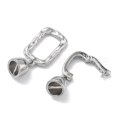 Прямоугольные латунные застежки с микропаве из прозрачных кубических цирконий&nbsp;KK-Z143-16P