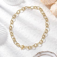 Цепочка из текстурированного латунного кабеля толщиной 11 мм для женщин&nbsp;NJEW-JN05520