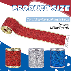 3 рулон двухцветной блестящей полиэстеровой ленты с блестками&nbsp;OCOR-PH0005-54