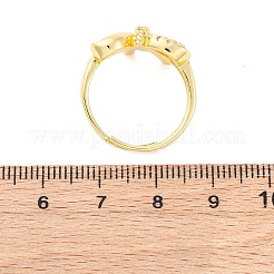 Кольца для женщин с микропаве из латуни и прозрачными кубическими цирконами&nbsp;RJEW-U047-06G