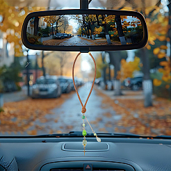 Натуральный зеленый авантюрин и стекло и подвеска&nbsp;HJEW-WH00121