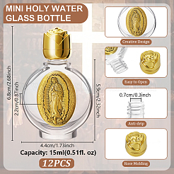 12 шт. стеклянные пустые бутылки для святой воды для религиозных целей&nbsp;AJEW-GA0008-90A-AG