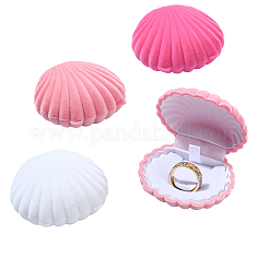 1 шт. бархатные шкатулки для хранения украшений в форме ракушки&nbsp;VBOX-YW0001-05A