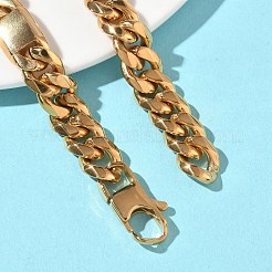 Браслеты из кубинской цепочки из нержавеющей стали 304 для женщин&nbsp;BJEW-G779-04B-G