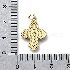 Латунные микропаве прозрачные подвески с фианитом&nbsp;KK-V010-10G-01