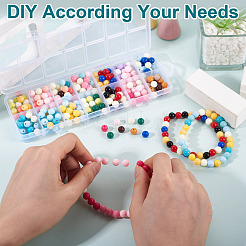 252шт 14 цвета непрозрачные акриловые бусины&nbsp;SACR-TA0001-49