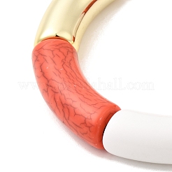 Набор непрозрачных цветных массивных изогнутых трубчатых бусин&nbsp;BJEW-SW00017