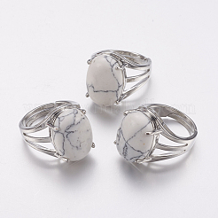 Натуральный хайлит широкий диапазон пальцев кольца&nbsp;RJEW-K224-A13