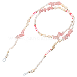 1шт полимерная глина со сплавом и кристаллами шейный ремешок для очков&nbsp;AJEW-CN0005-04B