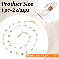 Цепочка из натурального нефрита и сплава с цепочкой на шею для очков&nbsp;AJEW-WH20070-024C