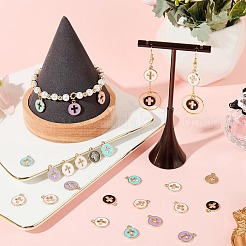 50шт 5 цвета светлые позолоченные подвески из сплава с эмалью&nbsp;ENAM-SC0003-70