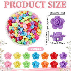 800 шт. Непрозрачные акриловые бусины&nbsp;MACR-NB0001-39