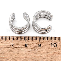 Латунные серьги-манжеты из прозрачного кубического циркония&nbsp;EJEW-H158-23P