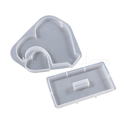 Diy силиконовые Молды для украшения фото дисплея с двойным сердцем&nbsp;SIMO-PW0011-29