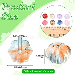 80 шт. прозрачные стеклянные бусины-спрей для краски&nbsp;GLAA-YW0005-31