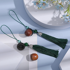 Украшения из подвесок из сандалового дерева и желудей&nbsp;HJEW-WH0039-30