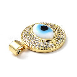 Подвески из настоящей позолоченной латуни с прозрачным кубическим цирконием 18 карат&nbsp;ZIRC-L102-12G-09