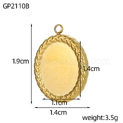 Подвески из нержавеющей стали 304 с оправой кабошон&nbsp;STAS-OY009-61G