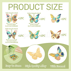 6 шт. 6 стиля стойка позолоченный сплав эмаль большие подвески&nbsp;ENAM-TA0002-76