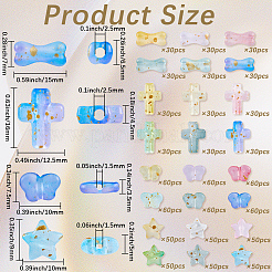 1020 шт. 24-цветные градиентные прозрачные акриловые бусины&nbsp;OACR-PA0001-32