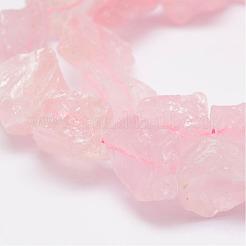 Сырой грубый натуральный розовый кварц бисер прядь G-E343-08