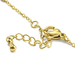 Браслет-цепочка с полукруглыми звеньями из синтетической бирюзы и открытое кольцо-манжета с цветком из синтетической ракушки BJEW-H324-04G