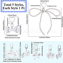 5 шт. 5 стиля пластиковых подвесных украшений в виде банта&nbsp;KEYC-BBC0001-14