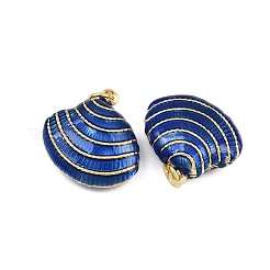 Подвески в форме ракушек из латуни с эмалью&nbsp;KK-I377-06G-B