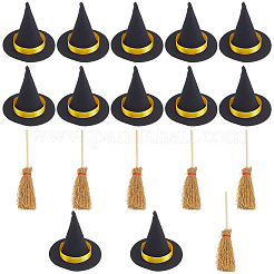 12 шт. мини-шляпки ведьмы из полиэстера&nbsp;AJEW-CP0009-35B