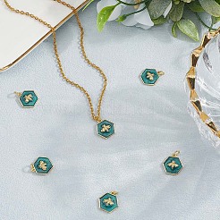 6шт латунные эмалированные подвески&nbsp;KK-BBC0020-70