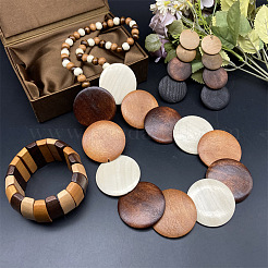 Комплекты из деревянных плоских круглых бусин в стиле бохо и винтажных украшений&nbsp;FS-WGEDB9C-01