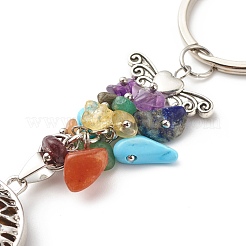 Плоский круглый брелок с подвеской из дерева жизни&nbsp;KEYC-JKC00358