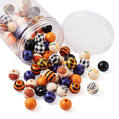 100 шт. 10 стиля бусины из натурального дерева на тему Хэллоуина&nbsp;WOOD-CD0001-21