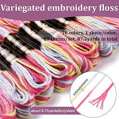 10 моток двухслойной полиэфирной нити для вышивания&nbsp;OCOR-CY0002-99H