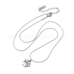 Ожерелья с подвеской в виде отпечатка собачьей лапы из нержавеющей стали 304 для женщин&nbsp;NJEW-Z044-13P
