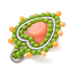 Сердце из стеклянных бусин с подвесками в виде роз&nbsp;PALLOY-MZ01030-03