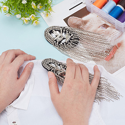 Модные погоны с кисточками и железной цепочкой&nbsp;AJEW-WH0419-15P