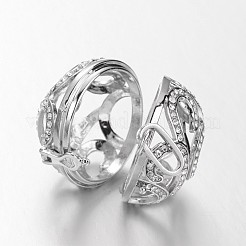 Экологически чистые стеллажи из латуни со стразами полые круглые подвески в клетке&nbsp;LS-KK-M176-07P-NR