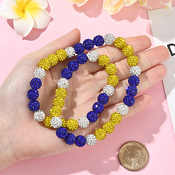 1 шт. ожерелье из круглых бусин из полимерной глины со стразами&nbsp;NJEW-SP0001-14E