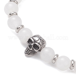 Эластичные браслеты из натурального малайзийского нефрита&nbsp;BJEW-JB12184-02