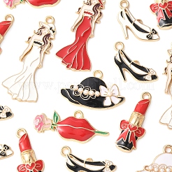 24шт 6 стиля подвески из сплава с эмалью&nbsp;ENAM-FS0002-70