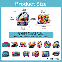 26шт 13 стиля непрозрачные акриловые подвески&nbsp;OACR-CJ0002-15