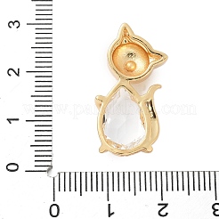 Латунные микропаве прозрачные подвески с фианитом&nbsp;KK-S507-15B-G