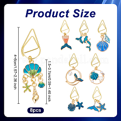 8 шт. металлические скрепки для бумаг&nbsp;AJEW-OC00034