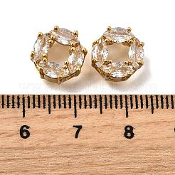 Латунные микро проложить кубического циркония бусы&nbsp;KK-F913-02G-01