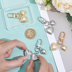 4 шт. 2 стиля сердце 316 нержавеющая сталь и латунь медальон подвеска украшения&nbsp;HJEW-NB00320