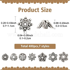 400шт 7 стиля бусины из сплава в тибетском стиле&nbsp;TIBE-YW0001-80