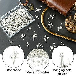 100 шт. 4 стиля полые подвески из сплава в тибетском стиле&nbsp;FIND-YW0007-99