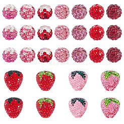 60 шт. бусины из полимерной глины ручной работы со стразами&nbsp;CLAY-BT0001-11